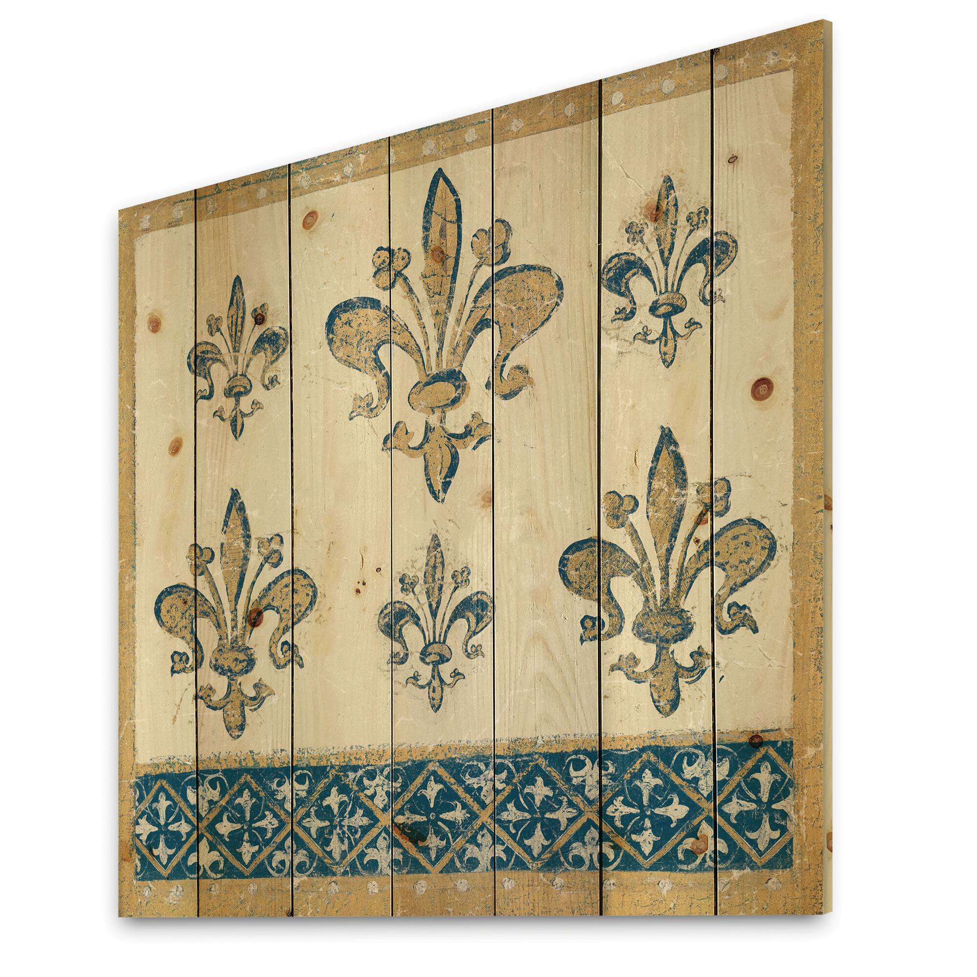 Designart - Fleur de Lis Gold Pattern